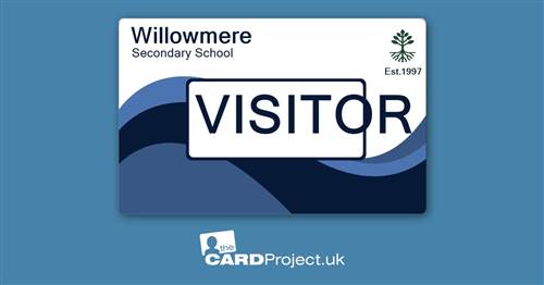 Secondary School Navy Wave Visitor Card
